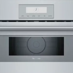 Thermador MB30WP 30" built-in microwave oven. Features stainless steel construction, digital touch control panel with display, and a drop-down door wi