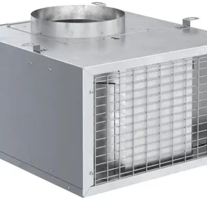Thermador VTR2FZ inline blower. Designed for use with compatible range hoods and custom hood inserts. Features a 1000 CFM capacity and HVI certificati