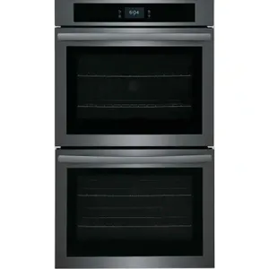 Frigidaire FCWD3027AD 30" electric built-in double wall oven. Features a dark stainless steel finish, convection bake, and digital touch controls. 30"