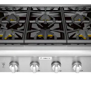 Thermador Pro Series gas rangetop with integral blower package. Includes model PCG366W 36"W stainless steel 6-burner gas rangetop (S/N: 39403029633900