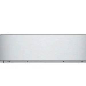 Thermador WD30WC 30" stainless steel warming drawer. Features touch control panel with Low, Med, High, and Proof settings, digital display, and push-t