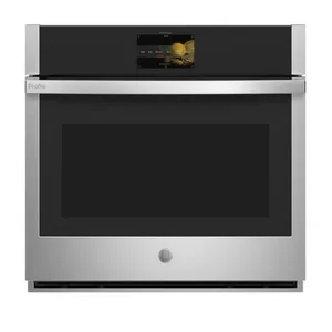 GE Profile PTS7000SN4SS 30" built-in single electric wall oven. Features stainless steel finish, glass touch controls, true convection, and smart WiFi