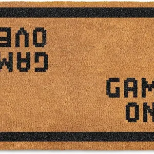 Game Over Door Mat 30x17 Inch, Nerd Welcome Mat for Covered Outdoor Area, Funny Nerd Gift, Nerdy Doormat, Nerdy Decor, Geek Decor, Anime Gamer Gift
