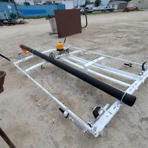 White Steel P.U. Truck Contractors Ladder Rack with Black Storage Tube and Amber Warning Beacon