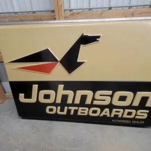 Johnson Outboards Authorized Dealer Illuminated Sign 48 x 72" One Sided with Al. Frame