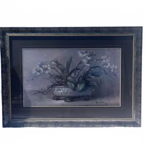 Paul J Martineau Framed Floral Print Signed