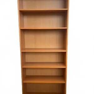 Tall Wood Veneer Bookcase with Adjustable Shelves