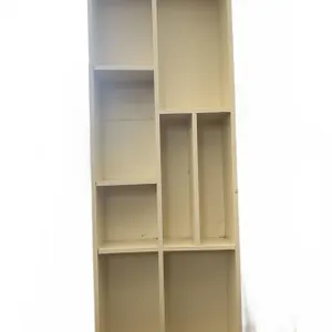 Tall Painted Wooden Multi-Compartment Bookshelf