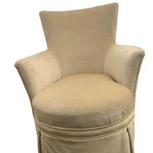 Upholstered Armchair Beige Fabric 33" Tall