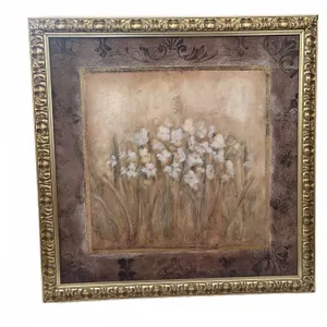 Framed Floral Wall Art With Ornate Gold Frame