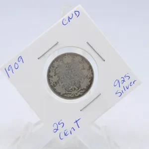 1909 CANADA SILVER QUARTER 92.5% SILVER