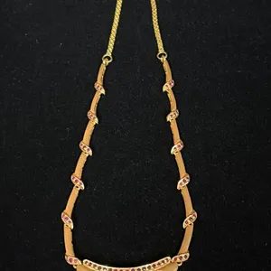 APPROX 20K+ NECKLACE SET WITH RUBIES AND PEARLS (24.1G)