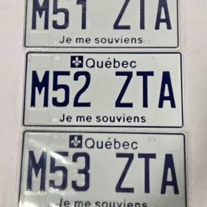 3 Quebec Canada license plates