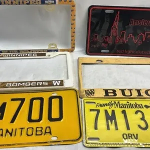 Vintage license plate frame lot Manitoba bombers e