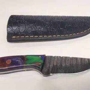 Hand Forged Damascus Steel Knife w/Sheath