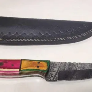 Hand Forged Damascus Steel Knife w/Sheath