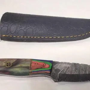 Hand Forged Damascus Steel Knife w/Sheath