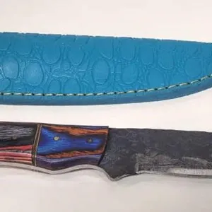 Hand Forged Damascus Steel Knife w/Sheath