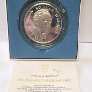 1973 Panama 20 Balbous Sterling Silver Coin