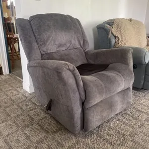 Blue reclining rocking chair