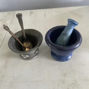 Mortars and pestle & silverplated spoons