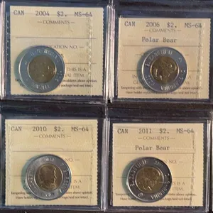 2007–2015 Canada $2 and 50 Cent Coin Lot, Graded