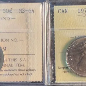 1970 and 1971 Canada 50 Cent Coins MS-64