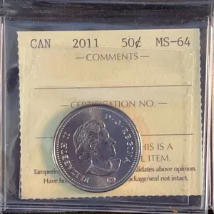 Three Canadian 50 Cent Proof Coins 2007, 2011, 2014 in Holders