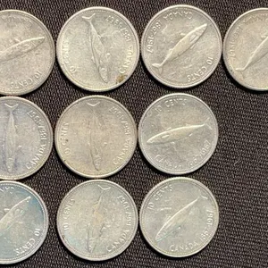 10 1967 Canadian Centennial Silver Dimes