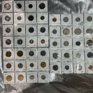 World Coin Collection in Cardboard Holders, 62 Pieces