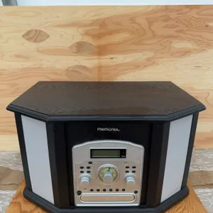 Memorex Stereo System with Turntable, Cassette, CD Recorder, and AM/FM Radio, 12 x 19 Inches Tall