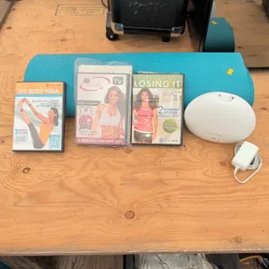 Gaiam Yoga Mat, Fitness DVDs, and Saje Aroma Breeze Diffuser Bundle