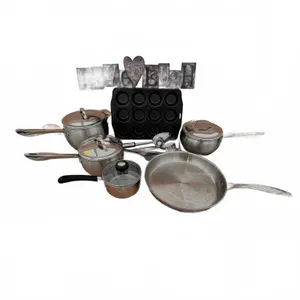 Stainless Steel Cookware and Cooking Utensil Lot with Muffin Pan