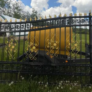 Black and Gold Iron Decorative Fence Panels