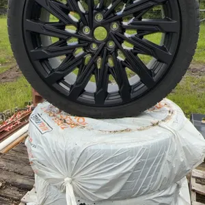 Hyundai Black Alloy Wheels with Mounted Tires