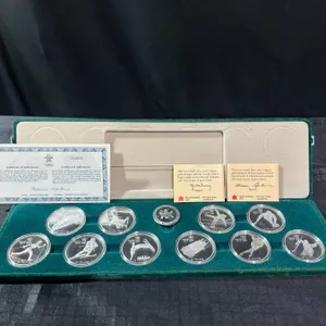 1988 Calgary Olympic $20 Sterling Silver Coin Set with COA