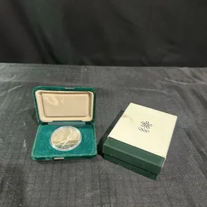 1988 Calgary Olympic $20 Sterling Silver Speed Skating Coin in Box