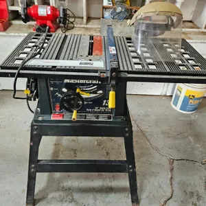 Table Saw w/Stand : Mastercraft 10" c/w Face Shield (Measures: 35"H x 35"W)