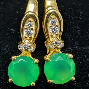 SILVER(4.73G), GREEN ONYX (2CT) EARRING, SUGGESTED RETAIL VALUE $300