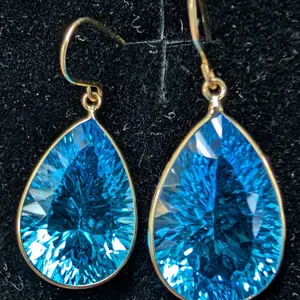 10K(3.63G), BLUE TOPAZ (16CT) EARRING, SUGGESTED RETAIL VALUE $2000