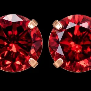 14K(0.58G), GARNET (1.96CT) EARRING, SUGGESTED RETAIL VALUE $600