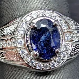 SILVER(5.82G), SAPPHIRE (1CT) RING, SUGGESTED RETAIL VALUE $500
