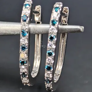 14K(1.75G), NATURAL DIAMOND (0.15CT) EARRING, APPRAISED INSURANCE VALUE $1855