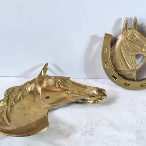 Brass horse Trinket tray and Brass door knocker