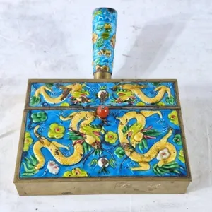 Vintage Chinese brass and enamel cloisonn� silent