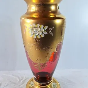 Vintage Large Czech Bohemian Glass vase