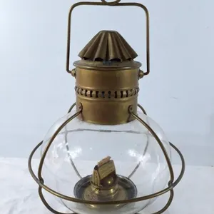 Vintage nautical brass onion ship's lamp