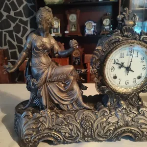 New Haven Clock Co. metal deco shelf clock