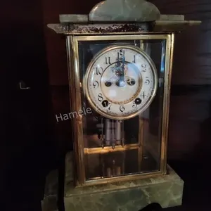 New Haven Clock Co. alabaster shelf clock