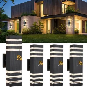 NEW $385 (4pck) Dusk to Dawn Outdoor Wall Lights